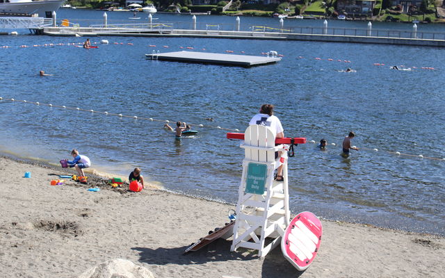 A lifeguard is posted at Meydenbauer Bay Park.