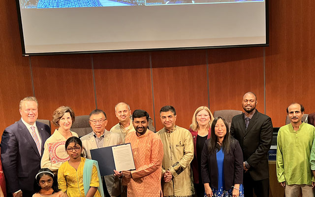 The City Council issues proclamation celebrating contributions to the community from Hindu Americans.