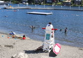 A lifeguard is posted at Meydenbauer Bay Park.