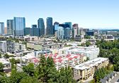 View of downtown through residential area