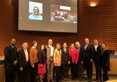 Toni Call accepts a commendation from the City Council.