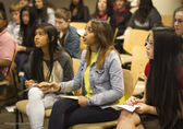 A girl speaks at a Youth Involvement Conference hosted by Bellevue Youth Link. Michael Kleven Photography