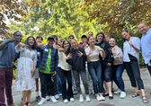 The Youth Link Board hams it up at a retreat.